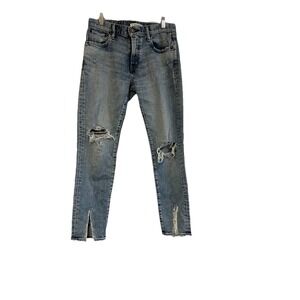Moussy Vintage Ithan Skinny Jeans Womens Size 27 Distressed Mid‎ Rise Light Wash